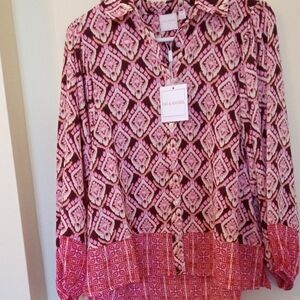 Brand New ZAC & RACHEL Geometric Print Blouse